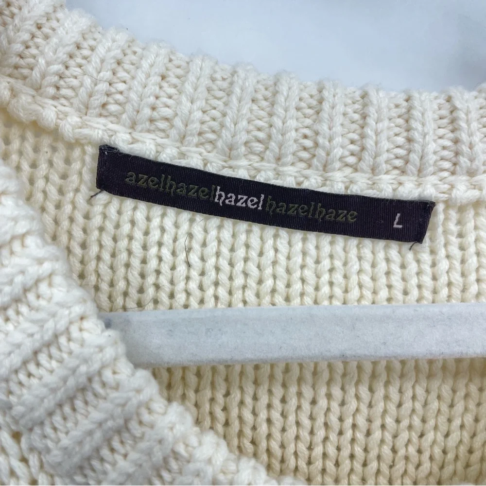 Hazel cream knit sweater Sz‎ L cable open knit